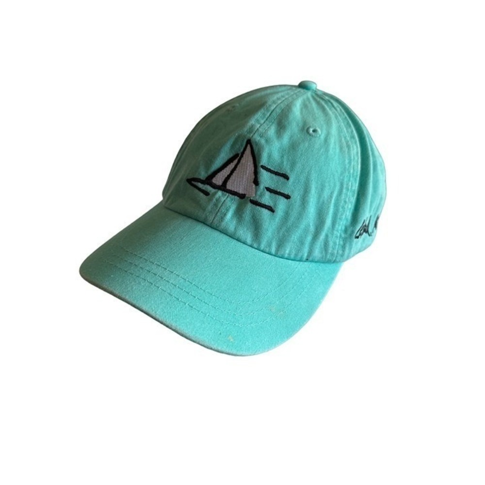 Blue Green Leland Michigan Sailing Hat Cap Adjustable